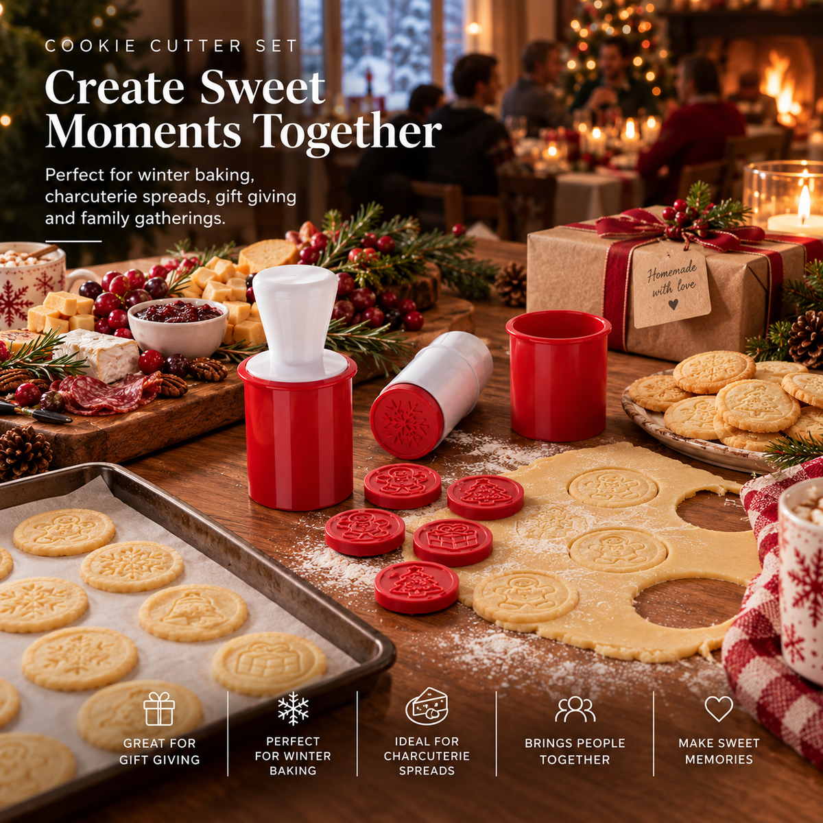 6-Piece Baking Christmas Cookie Cutter Set