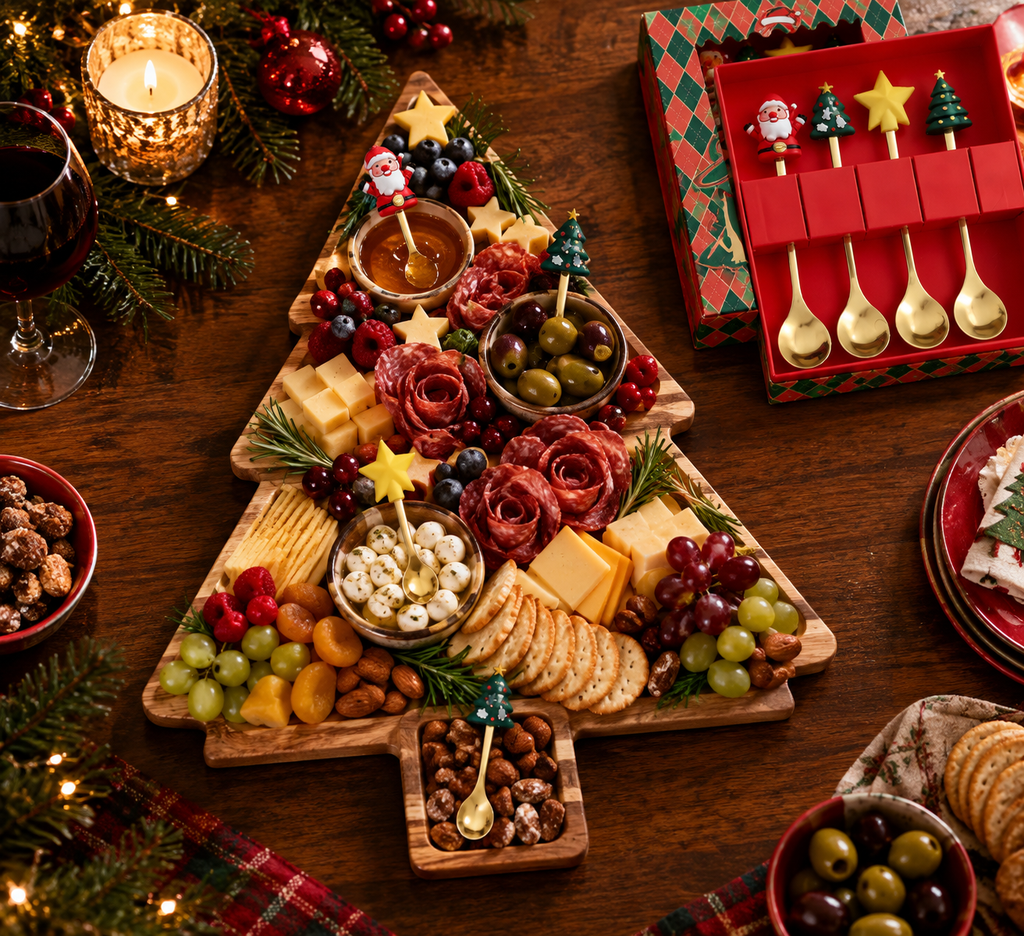 Acacia Wood Christmas Charcuterie Board